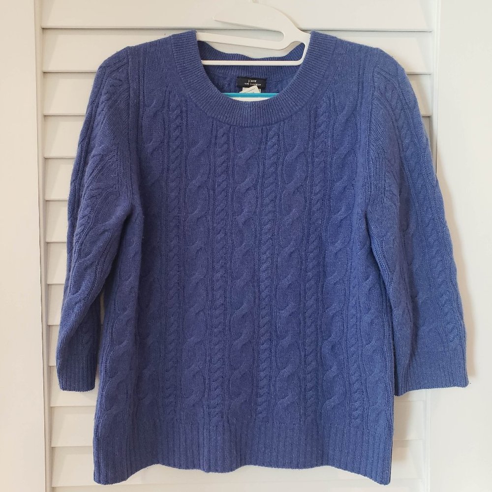 J Crew Blue Crew Neck Cashmere Sweater (M)